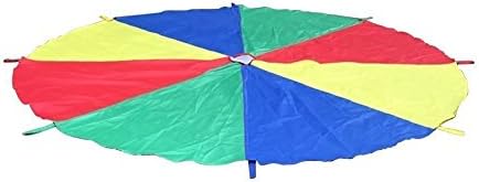 Rettebovon Parachute for Kids with 12 Handles Multi-Purpose Waterproof 12ft Play Parachute Toy Games for Team Games,You Can Also Use it for Picnic Mat and Furniture Cover (6ft)