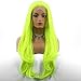 QD-Udreamy Neon Yellow Natural Wavy Lace Front Wigs Natural Looking Wig Replacement Wig Synthetic Hair Wigs for Women