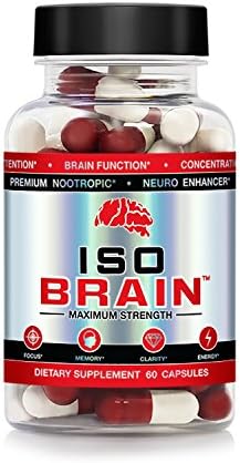 Iso Brain Nootropic Brain Supplement (60 Capsules - 15 Day Supply) – Formula Helps Support Memory, Cognitive Function, Focus & Clarity –Reduce Brain Fog & Fatigue with DMAE