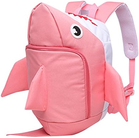 ABage Toddler Backpack with Safety Harness Leash Insulated Shark Children Backpack, Pink