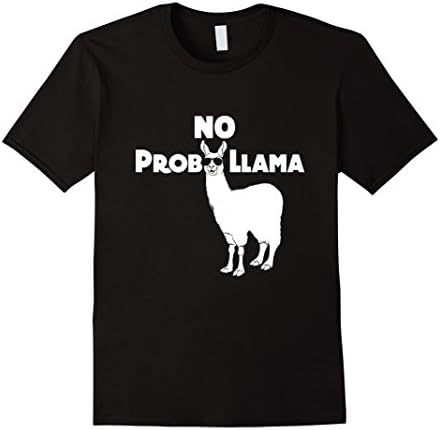 Mens No Prob Llama Funny Llama T-shirt Funny Small Black