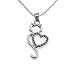 Lovely Cat Tail Pet Lover Silver Crystal Iced Out Heart Pendant Perfect I Love You Necklace Jewelry Gift