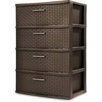 Sterilite 4 Drawer Wide Weave Tower, Espresso - 1 Pack