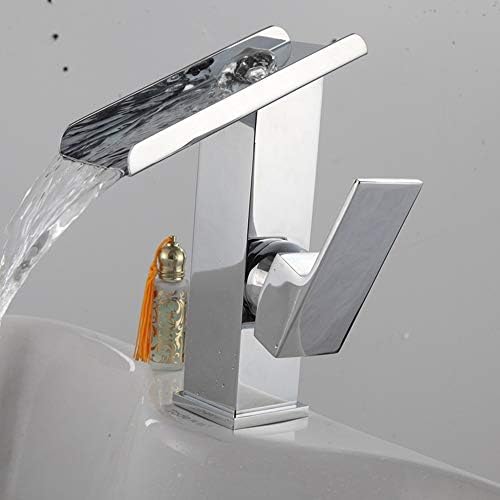 Washbasin faucet Copper waterfall wash basin faucet Single hole basin hot and cold water mixer
