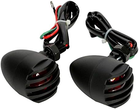 OSAN Black Motorcycle Tail Turn Signal Bullet Blinker Indicator Light For Harley Honda Yamaha Suzuki Kawasaki (Red, Pack of 2)
