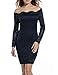 ACEVOG Women's Retro Floral Lace Slim Evening Cocktail Mini Dress (Small, Navy Blue)