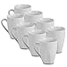 8 White Coffee Mugs - 12 oz Solid Porcelain Dinnerware - Klikel Ceramic Mug Set