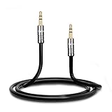 Keluoer Slim 3.5mm Premium Auxiliary Audio Cable AUX Cable for Headphones, iPods, iPhones, iPads, Home / Car Stereos and More (Black) (1M / 3Feet)
