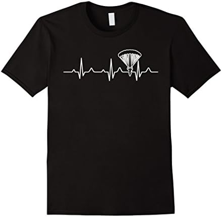 Men's Skydiving heartbeat Shirt. Funny Skydiving t Shirt Large Black