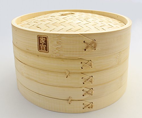 Zoie + Chloe 100% Natural Bamboo Steamer Basket - with Bonus Reusable Cotton Liners 3 Zoie + Chloe 100% Natural Bamboo Steamer Basket - with Bonus Reusable Cotton Liners - Image 4
