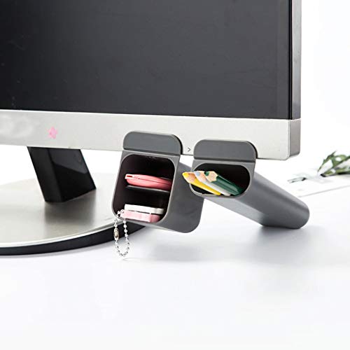 Office Desk Stationery Storage Organizer Ruler Pencil Mini Storage Organizer 2 Pcs (Gray)