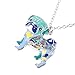 BONSNY Love Heart Enamel Zinc Alloy Metal Pug Dog Necklace Bulldog Animal pendant 18