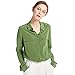 LilySilk Women's 100% Silk Blouse Long Sleeve Ladies Shirts 18 Momme Silk Kale Green Size M