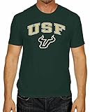 Campus Colors USF Bulls Adult Arch & Logo Gameday T-Shirt - Green, Medium