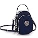 TianHengYi Small Water Resistant Nylon Cross-body Purse Three Layers Cell Phone Pouch Handbag for Teens Navy Blue
