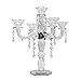 Allgala Crystal Candle Holder 5-Arm Taper Candlestick Crystal Candelabra - Centerpiece for Home Wedding Event and Party Festival