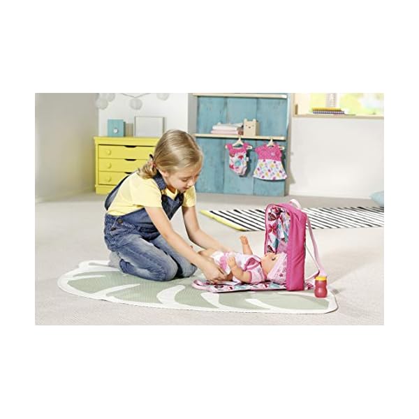BABY born Holiday Wickelrucksack, Puppenwickeltasche in pink inkl. 1 Windel und Puderdose, 829233 Zapf Creation – Bild 5
