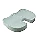 SnugPad Coccyx Orthopedic Memory Foam Cushion for Back Relief and Sciatica and Tailbone Pain-Ideal for Office Chair and Car Driver Seat Pillow, Silver, Black