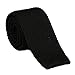 Tie - SODIAL(R)Men's Fashion Solid Tie Knit Knitted Tie Pure Color Necktie Narrow Slim Woven Black