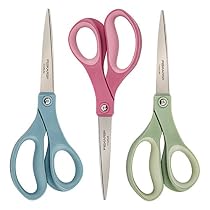 Fiskars 8 Inch Titanium Softgrip Scissors, Color 3 Pack