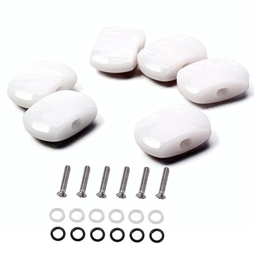 image for Alnicov 6Pcs Acrylic Guitar Tuning Pegs Buttons Machine Heads Knobs wi