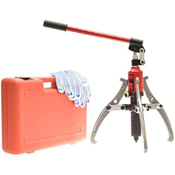 5 Ton 3 Jaw Hydraulic Gear Puller, Wheel Bearing Hub Removal Tool with Work Gloves and Storage Box