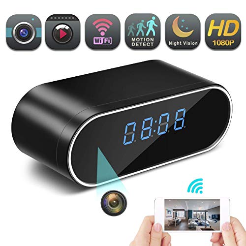 Spy Camera, 1080P Hidden Camera Clock WiFi Video Recorder 140° Wide Angle Lens Wireless IP Cameras for Indoor Home Security Monitoring Nanny Cam with Night Vision Motion Detection - Thumbnail 7