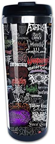 Lojaon Coffee Cup Tumbler Mug 304 Stainless Steel Liner,Classic Rock Bands Print Office Mug 400 Ml Water Bottles Portable Thermos Vacuum Flask