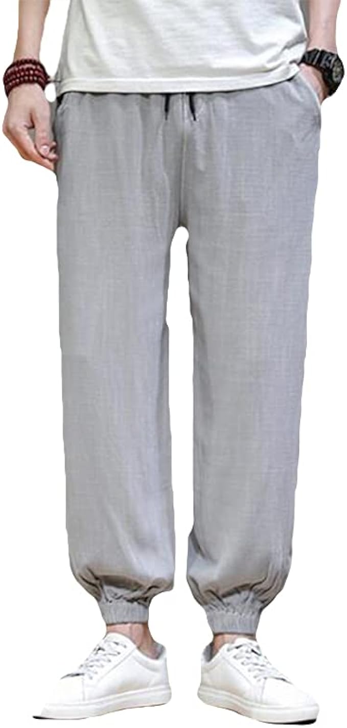 Amazon Shandaoサルエルパンツ メンズ 綿麻 ワイドパンツ ジョガーパンツ テーパード ゆったり カジュアルパンツ コットン リネン 通気性 ボトムス 夏 大きいサイズ ロングパンツ 通販