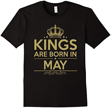 Men's Men's Kings are born in May T-Shirt Gold Foil Edition Shirt XL Black