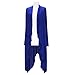 Solatin Women's Long Sleeve Forked Tail Drape Cardigan Open Front Light Weight Shirt Blue 2XL