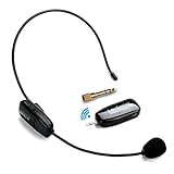 Wireless Microphone Headset, Jelly Comb 2.4G Wireless Mic Headset and Handheld 2 In 1 Rechargeable for Stage Speakers, Tour Guides