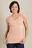 Fair Indigo Gathered V-Neck Fair Trade Organic Tee
