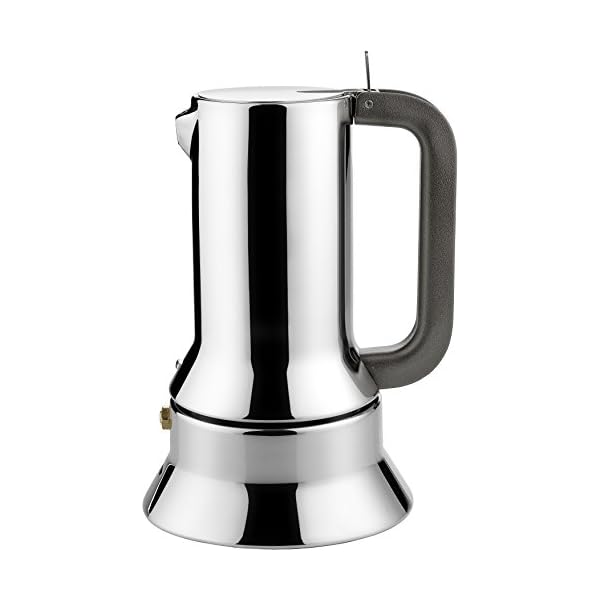 Alessi 9090/6 Espressomaschine 6 Tassen für Induktion, Edelstahl, Silber, 15.5 x 13.5 x 27 cm