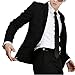 VOBAGA Men's Slim Fit Casual One Button Suit Blazers Black 5XL