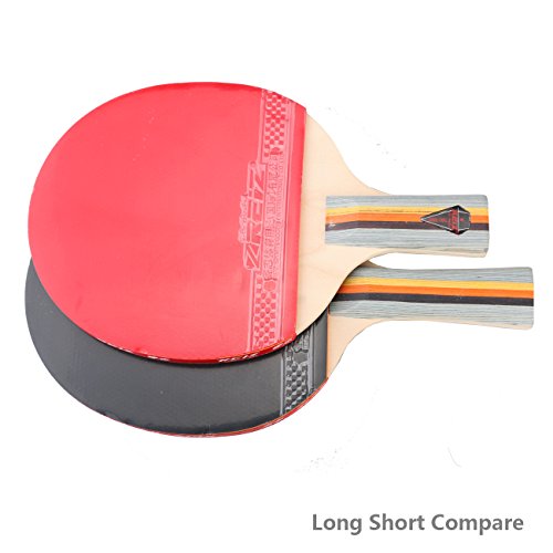 Anser 1 Star Short or Long Handle Ping Pong Paddle Table Tennis Racket with Case (Short Handle)