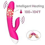 Heating Body Massager For Women, 10 Speed Modes, Waterproof Thrusting Handheld Massage Wand, Wireless USB Rechargeable Rabbit Toy For Adult Female, 8 Inch