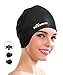 Firesara Swimming Cap for Long Hair, Silicone Swim Cap for Dreadlocks or Short Hair Unisex Premium Earmuffs for Women Men Adult Youths Keeps Hair Clean Ears Dry with Nose Clip and Ear Plugs