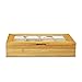 Bamboo Tea Box Storage Organizer With See Through Lid, 8 Adjustable Chest Compartments, Natural Bamboo Wooden Finish Tea Bag Organizer