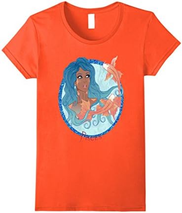 Women's Pisces Birthday Shirt Zodiac Horoscope Black Girl Magic Small Orange
