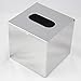 CONBEE Stainless Steel Cube Tissue Holder Box Corrosion Resistance Home Office Decor Silver Size 130×130×130mm