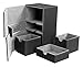 Ultimate Guard Flip 'n' Tray 160+, Deck Case for 160 Double-Sleeved TCG Cards +Dice Tray, Black/Grey, Independent Magnetic Closure & Microfiber Lining