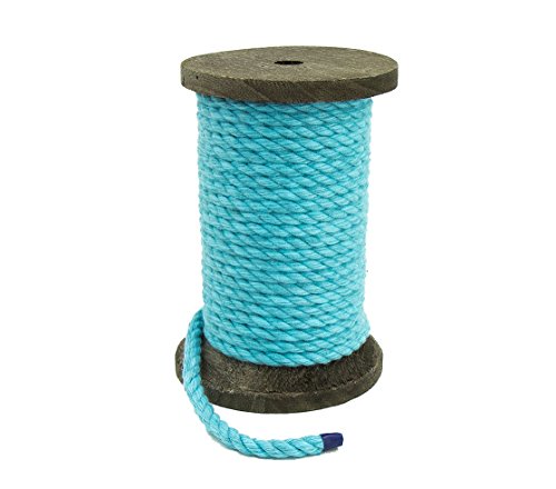 image for Natural Twisted Cotton Rope by FMS Ravenox | (Aqua)(1/4 Inch x 600 Fee