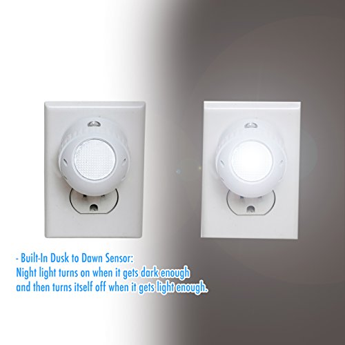 ClearMax 4 Pack LED Night Light with Built-In Dusk to Dawn Sensor - Soft White - Type A Plug - 0.3W AC 125V 2700K - Thumbnail 5
