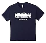 Kids Sacramento California Skyline Retro Style T-Shirt 6 Navy