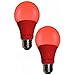 SLEEKLIGHTING LED A19 Light Bulb, 120 Volt - 3-Watt Energy Saving - Medium Base - UL-Listed LED Bulb - Lasts More Than 20,000 Hours (Red) 4pack