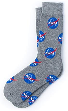 AlynnMen's NASA Meatball Logo Space Novelty Crew Dress Socks (Official NASA Licensed Product)