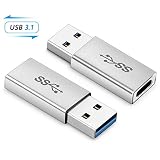 Electop USB 3.1 Type C Female to USB A Male Adapter (2 Pack), Type A to C USB 3.1 Female to USB A Female Adapter Converter Support Data Sync and Charging