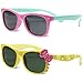 MOTOEYE Kids Polarized Sunglasses for Children Age 4-12 Years Old, Girl or Boy Styles, Pack of 2 (sunggles001-green)