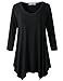 JollieLovin Womens Plus Size 3/4 Sleeve V Neck Flowy T Shirt Casual Swing Tunic Top